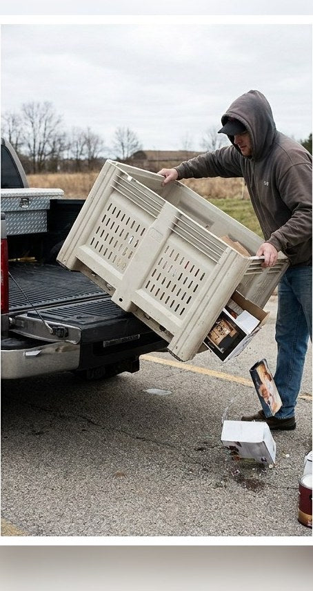 Heavy gear tipping off the tailgate
